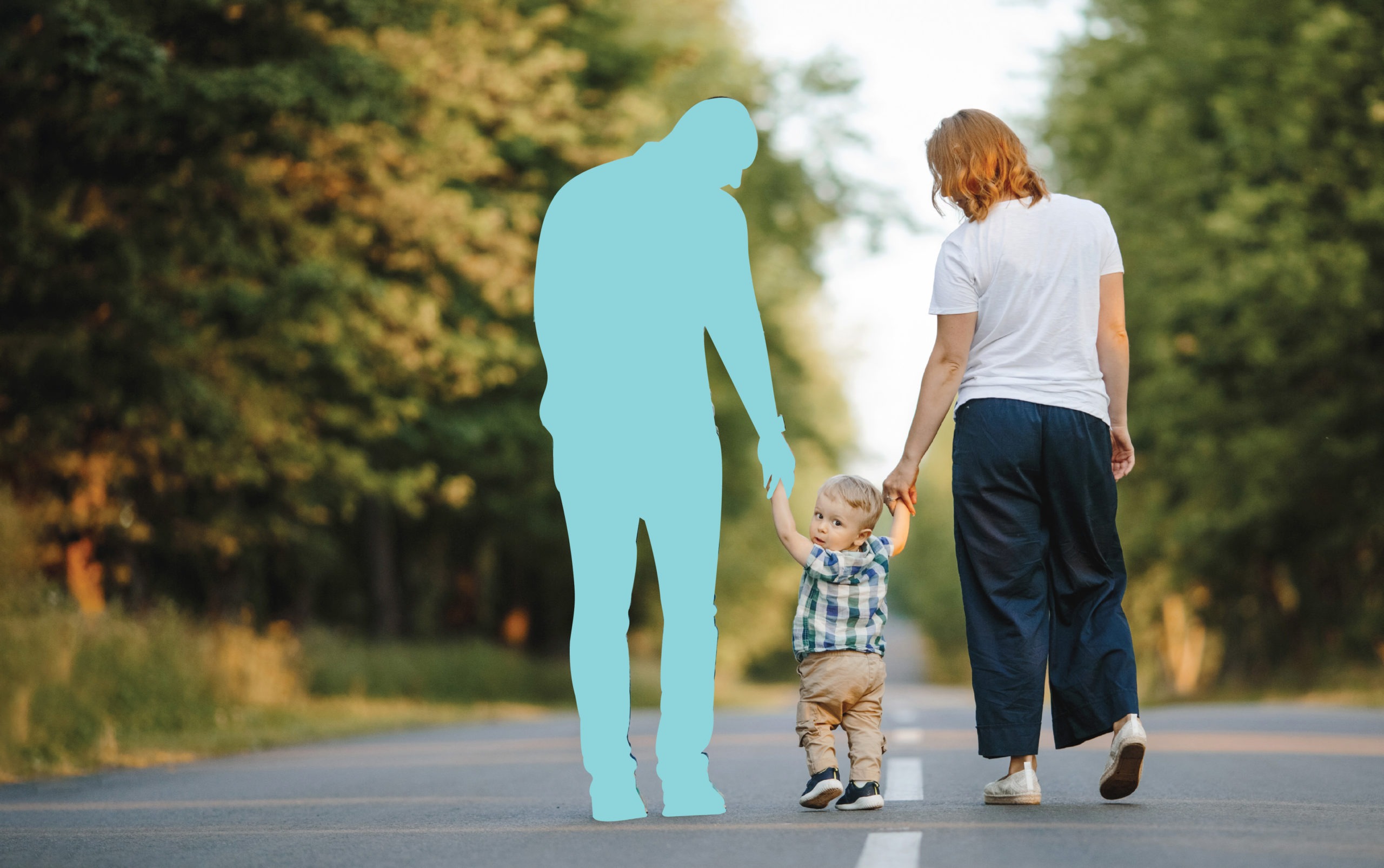 Parents Holding Sons Hands With Father Blurred