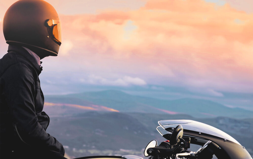 Motorcyclist Overlooking Horizon